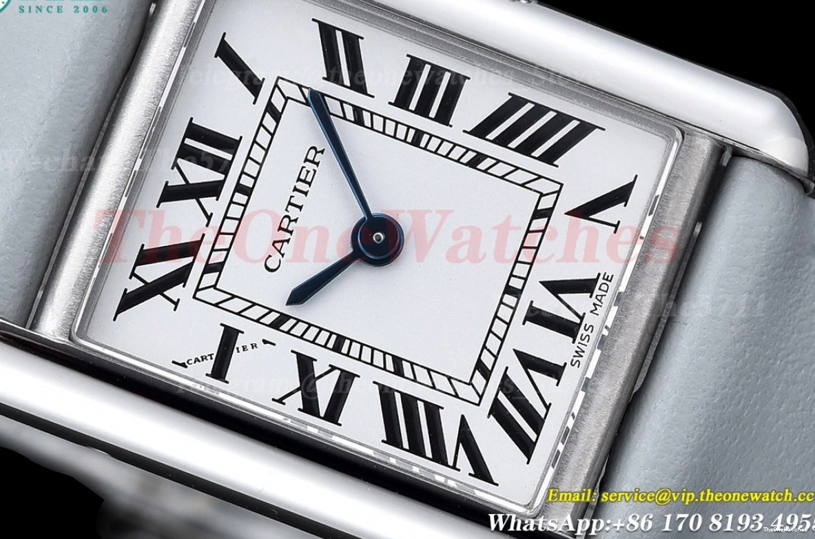 Small Leather Quartz Must On SS Grey Strap White K11F Tank LE dial 0206